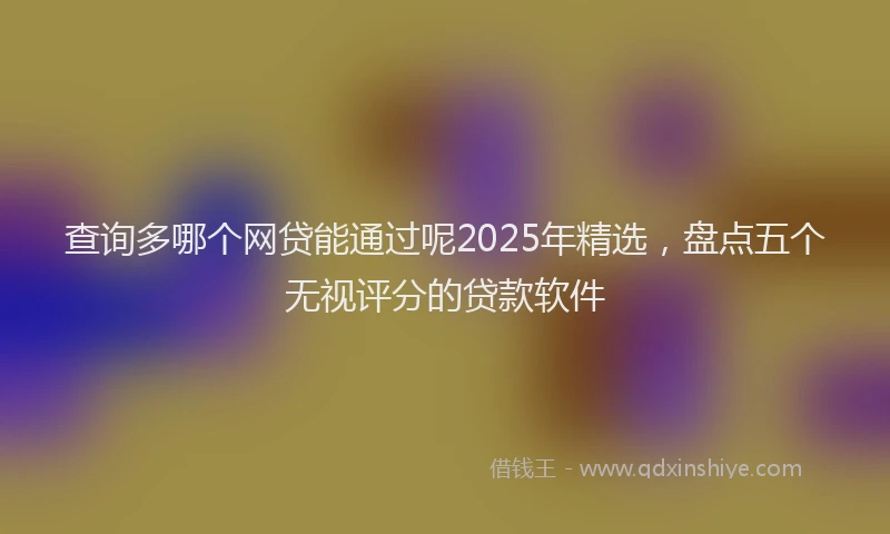 查询多哪个网贷能通过呢2025年精选，盘点五个无视评分的贷款软件