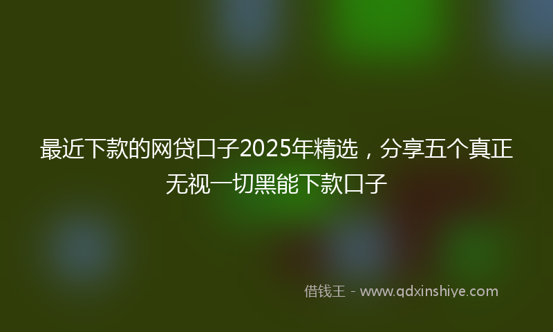 最近下款的网贷口子2025年精选，分享五个真正无视一切黑能下款口子