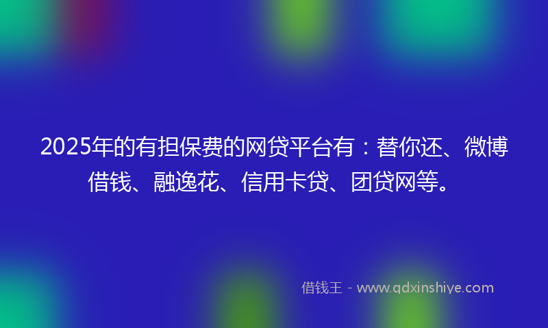 2025年的有担保费的网贷平台有：替你还、微博借钱、融逸花、信用卡贷、团贷网等。