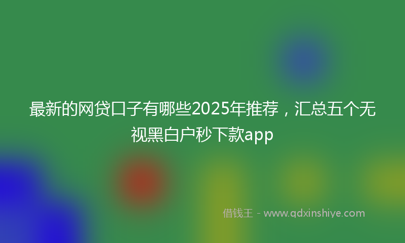 最新的网贷口子有哪些2025年推荐，汇总五个无视黑白户秒下款app