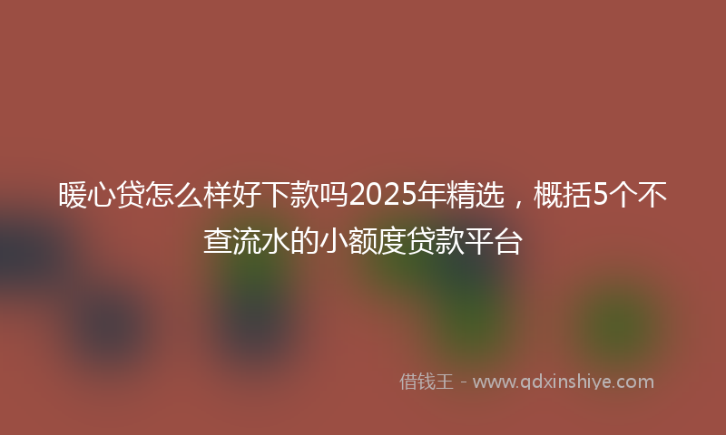 暖心贷怎么样好下款吗2025年精选，概括5个不查流水的小额度贷款平台