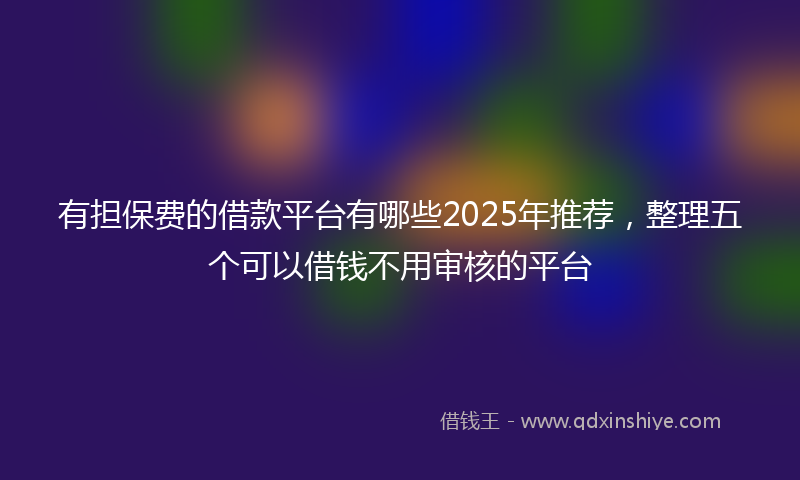 有担保费的借款平台有哪些2025年推荐，整理五个可以借钱不用审核的平台