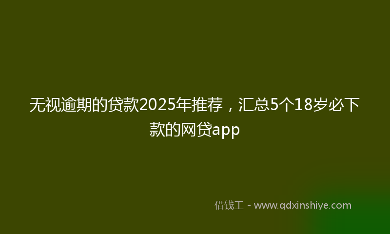 无视逾期的贷款2025年推荐，汇总5个18岁必下款的网贷app