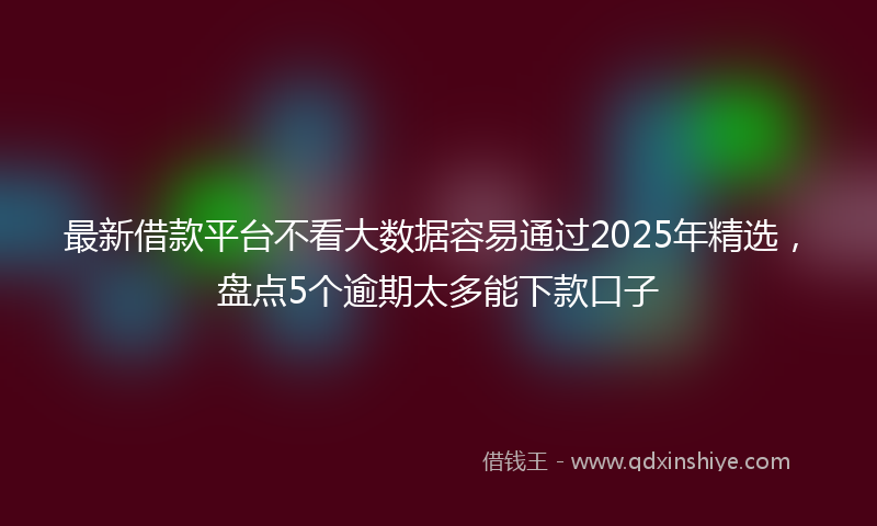 最新借款平台不看大数据容易通过2025年精选，盘点5个逾期太多能下款口子