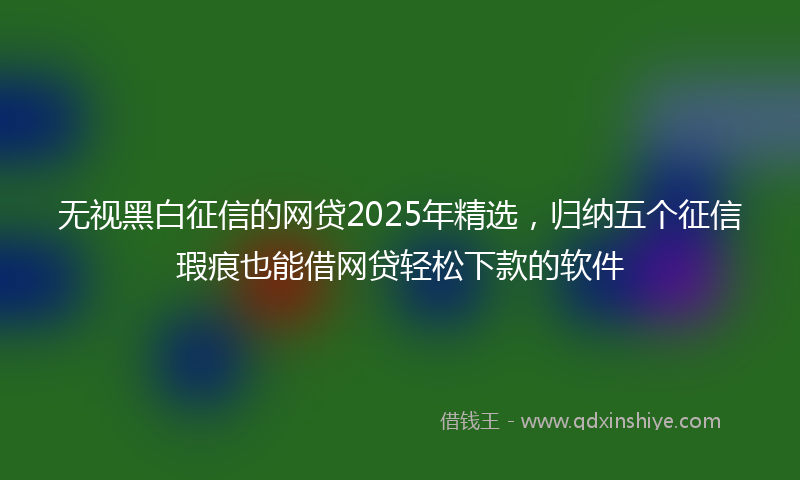 无视黑白征信的网贷2025年精选，归纳五个征信瑕疵也能借网贷轻松下款的软件