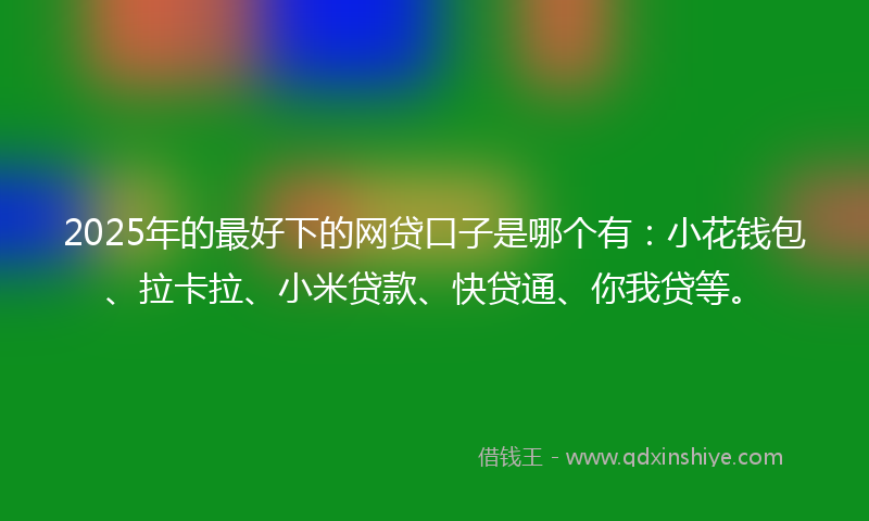 2025年的最好下的网贷口子是哪个有：小花钱包、拉卡拉、小米贷款、快贷通、你我贷等。