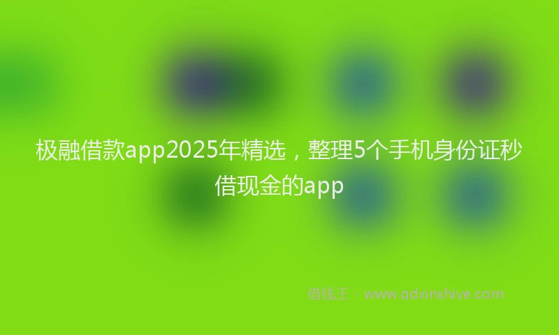 极融借款app2025年精选，整理5个手机身份证秒借现金的app