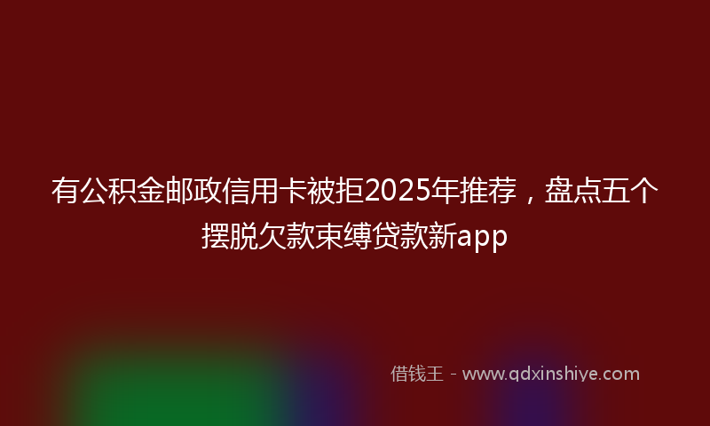 有公积金邮政信用卡被拒2025年推荐，盘点五个摆脱欠款束缚贷款新app