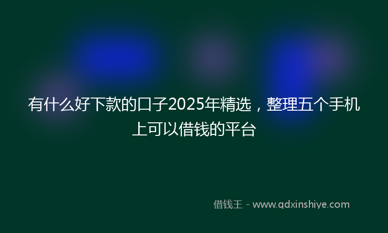 有什么好下款的口子2025年精选，整理五个手机上可以借钱的平台