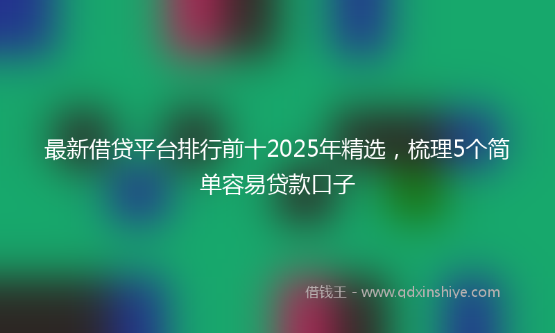 最新借贷平台排行前十2025年精选，梳理5个简单容易贷款口子