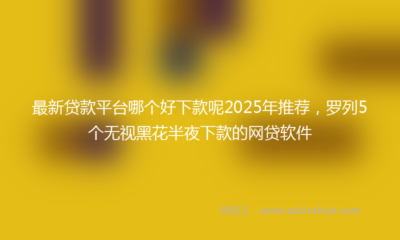 最新贷款平台哪个好下款呢2025年推荐，罗列5个无视黑花半夜下款的网贷软件