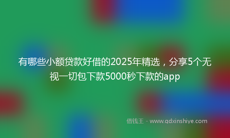 有哪些小额贷款好借的2025年精选，分享5个无视一切包下款5000秒下款的app
