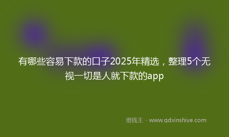 有哪些容易下款的口子2025年精选，整理5个无视一切是人就下款的app
