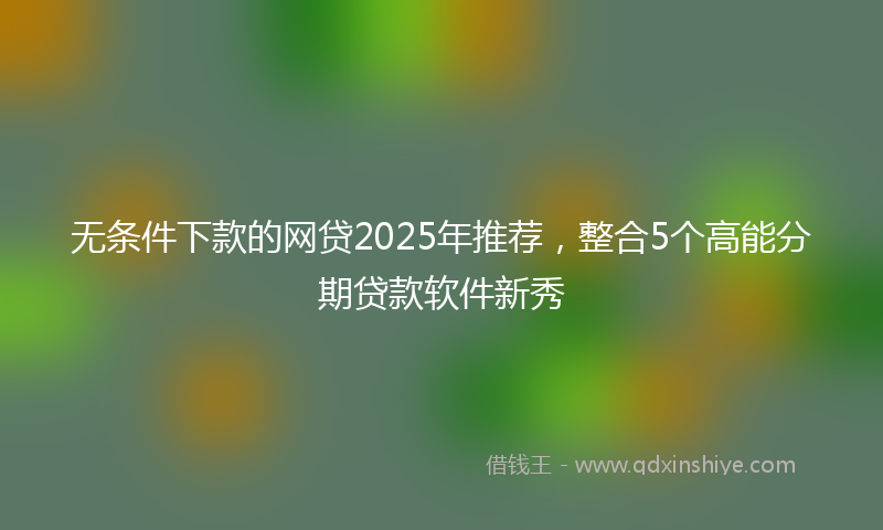 无条件下款的网贷2025年推荐，整合5个高能分期贷款软件新秀