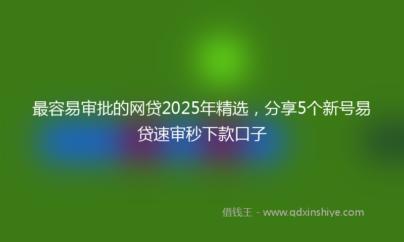 最容易审批的网贷2025年精选，分享5个新号易贷速审秒下款口子