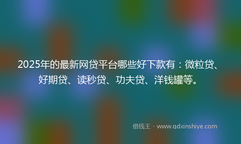 2025年的最新网贷平台哪些好下款有：微粒贷、好期贷、读秒贷、功夫贷、洋钱罐等。