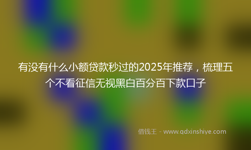 有没有什么小额贷款秒过的2025年推荐，梳理五个不看征信无视黑白百分百下款口子