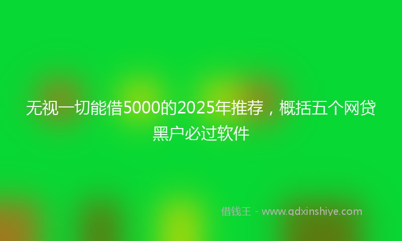 无视一切能借5000的2025年推荐，概括五个网贷黑户必过软件