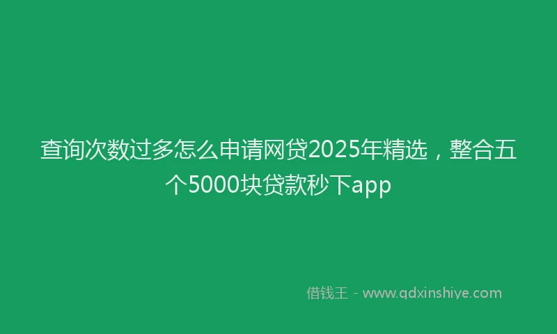 查询次数过多怎么申请网贷2025年精选，整合五个5000块贷款秒下app