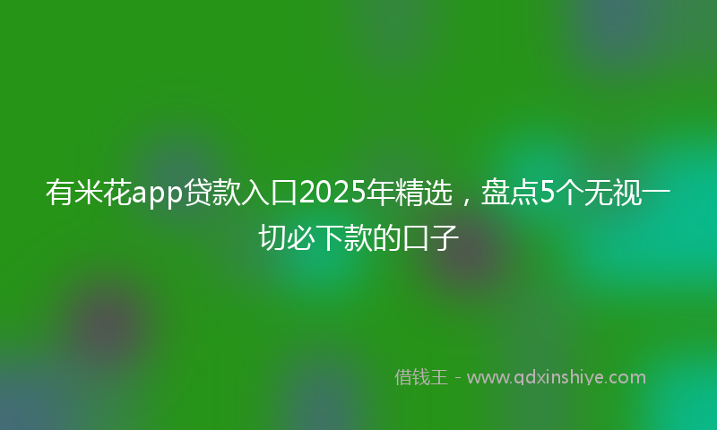 有米花app贷款入口2025年精选，盘点5个无视一切必下款的口子