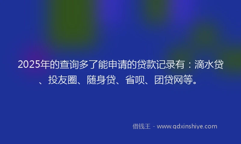 2025年的查询多了能申请的贷款记录有：滴水贷、投友圈、随身贷、省呗、团贷网等。