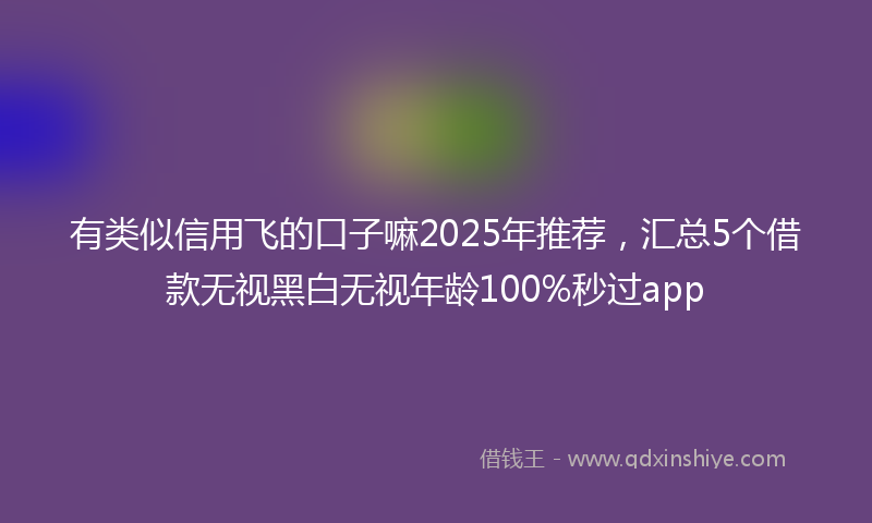 有类似信用飞的口子嘛2025年推荐，汇总5个借款无视黑白无视年龄100%秒过app