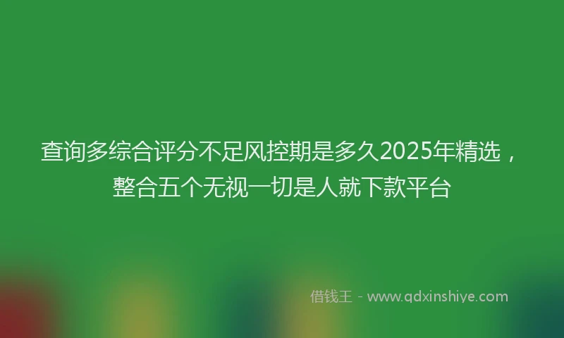 查询多综合评分不足风控期是多久2025年精选，整合五个无视一切是人就下款平台