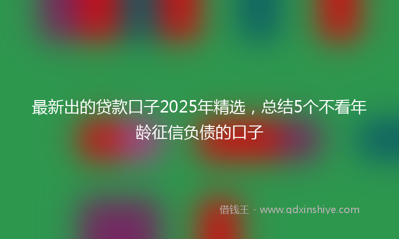 最新出的贷款口子2025年精选，总结5个不看年龄征信负债的口子