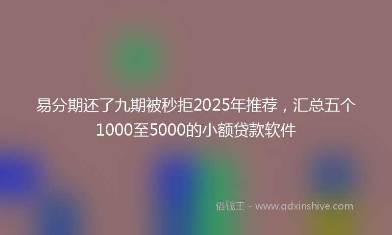 易分期还了九期被秒拒2025年推荐，汇总五个1000至5000的小额贷款软件