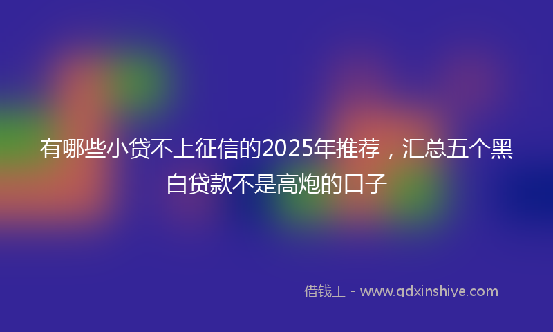 有哪些小贷不上征信的2025年推荐，汇总五个黑白贷款不是高炮的口子