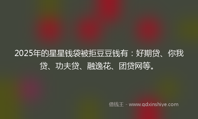 2025年的星星钱袋被拒豆豆钱有：好期贷、你我贷、功夫贷、融逸花、团贷网等。