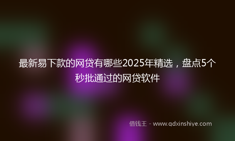 最新易下款的网贷有哪些2025年精选，盘点5个秒批通过的网贷软件