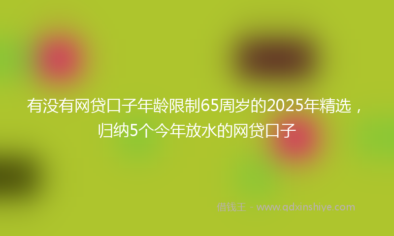 有没有网贷口子年龄限制65周岁的2025年精选，归纳5个今年放水的网贷口子
