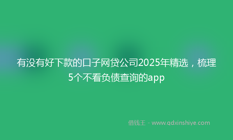 有没有好下款的口子网贷公司2025年精选，梳理5个不看负债查询的app