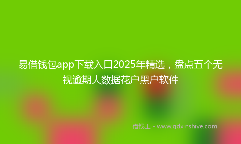 易借钱包app下载入口2025年精选，盘点五个无视逾期大数据花户黑户软件