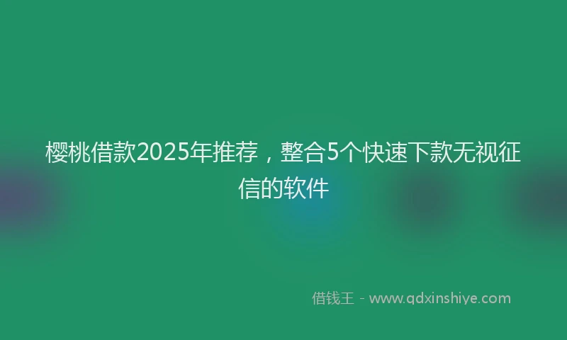樱桃借款2025年推荐，整合5个快速下款无视征信的软件