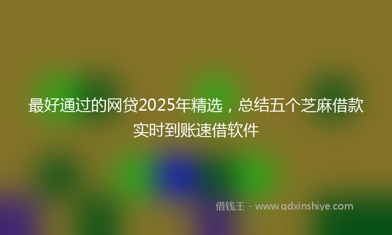 最好通过的网贷2025年精选，总结五个芝麻借款实时到账速借软件