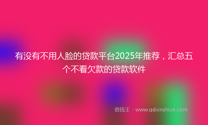 有没有不用人脸的贷款平台2025年推荐，汇总五个不看欠款的贷款软件