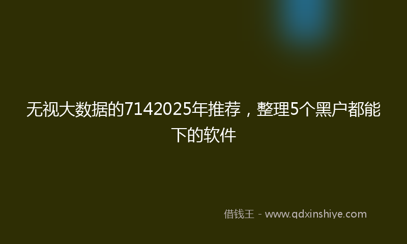 无视大数据的7142025年推荐，整理5个黑户都能下的软件