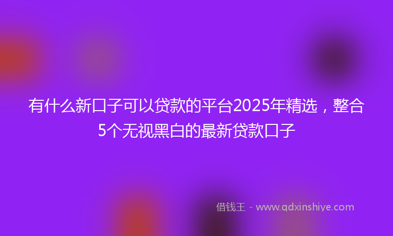 有什么新口子可以贷款的平台2025年精选，整合5个无视黑白的最新贷款口子