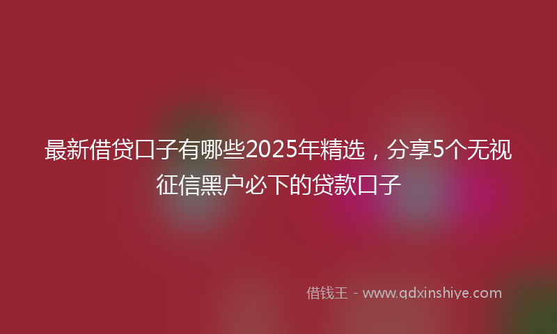 最新借贷口子有哪些2025年精选，分享5个无视征信黑户必下的贷款口子
