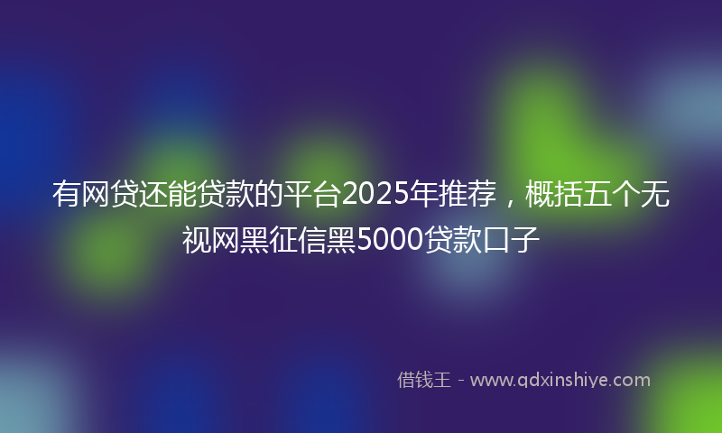 有网贷还能贷款的平台2025年推荐，概括五个无视网黑征信黑5000贷款口子