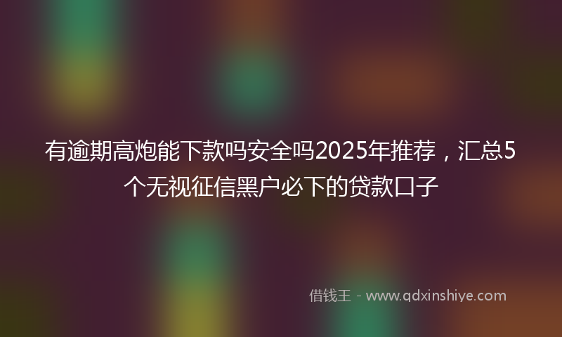有逾期高炮能下款吗安全吗2025年推荐，汇总5个无视征信黑户必下的贷款口子