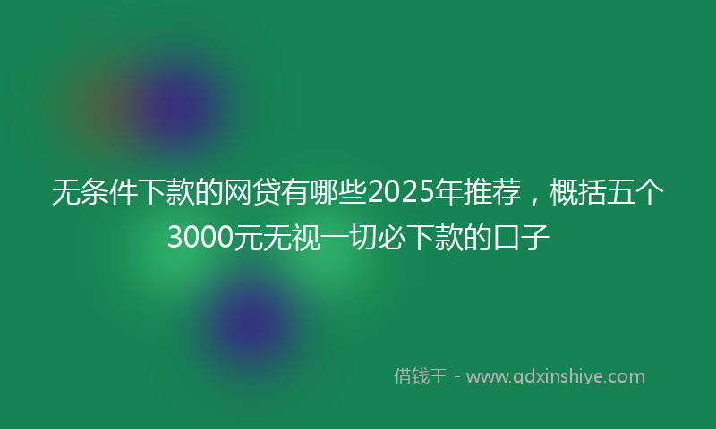 无条件下款的网贷有哪些2025年推荐，概括五个3000元无视一切必下款的口子