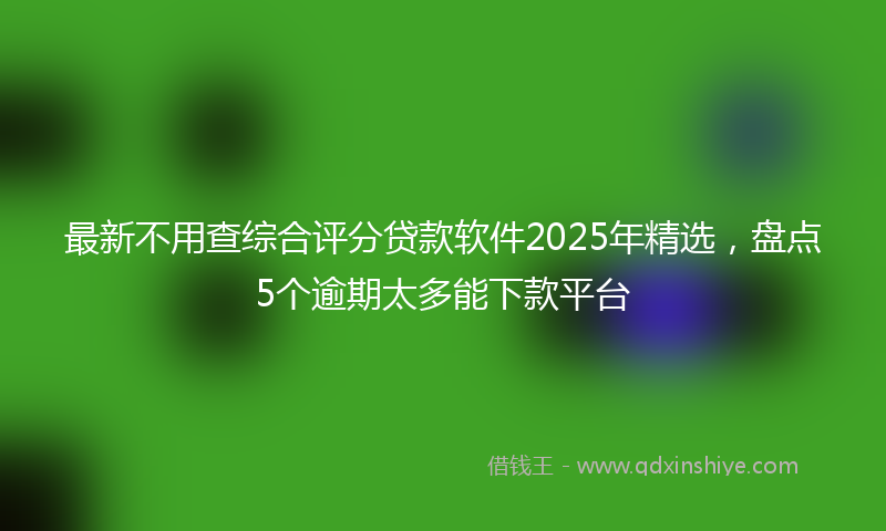 最新不用查综合评分贷款软件2025年精选，盘点5个逾期太多能下款平台