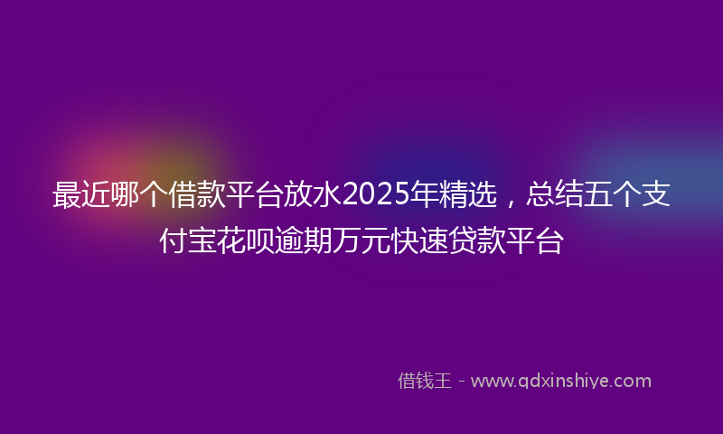 最近哪个借款平台放水2025年精选，总结五个支付宝花呗逾期万元快速贷款平台