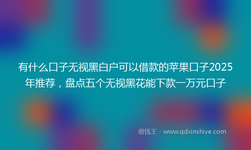 有什么口子无视黑白户可以借款的苹果口子2025年推荐，盘点五个无视黑花能下款一万元口子