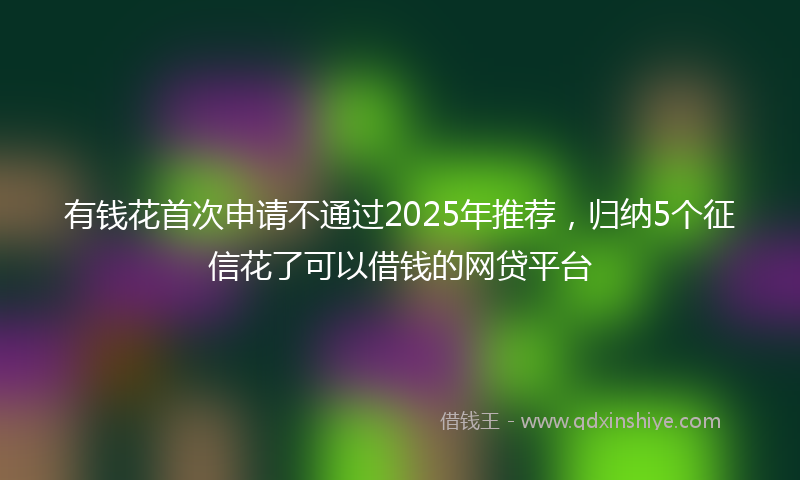 有钱花首次申请不通过2025年推荐，归纳5个征信花了可以借钱的网贷平台