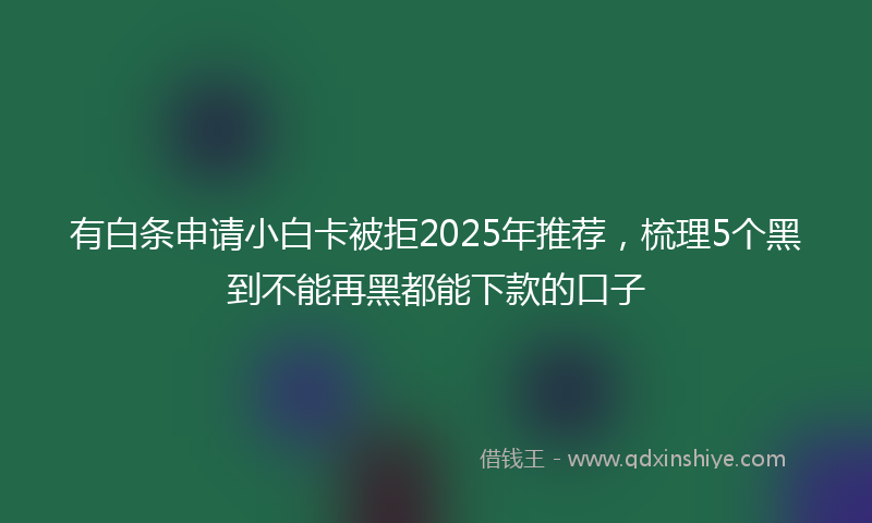 有白条申请小白卡被拒2025年推荐，梳理5个黑到不能再黑都能下款的口子
