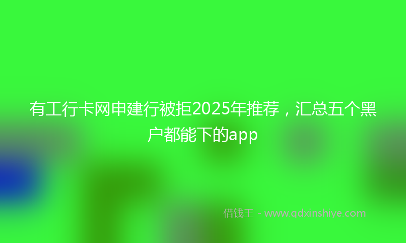 有工行卡网申建行被拒2025年推荐，汇总五个黑户都能下的app